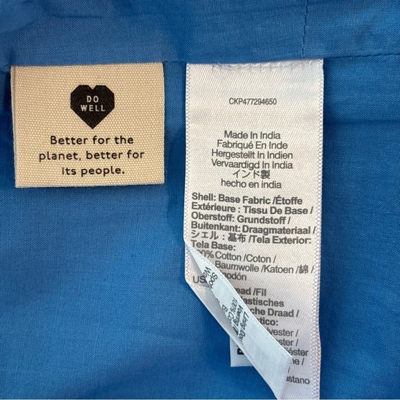 NWT Madewell Poplin Strappy Crop Top Crinkle Size 6 in Ornamental Blue - Picture 8 of 10